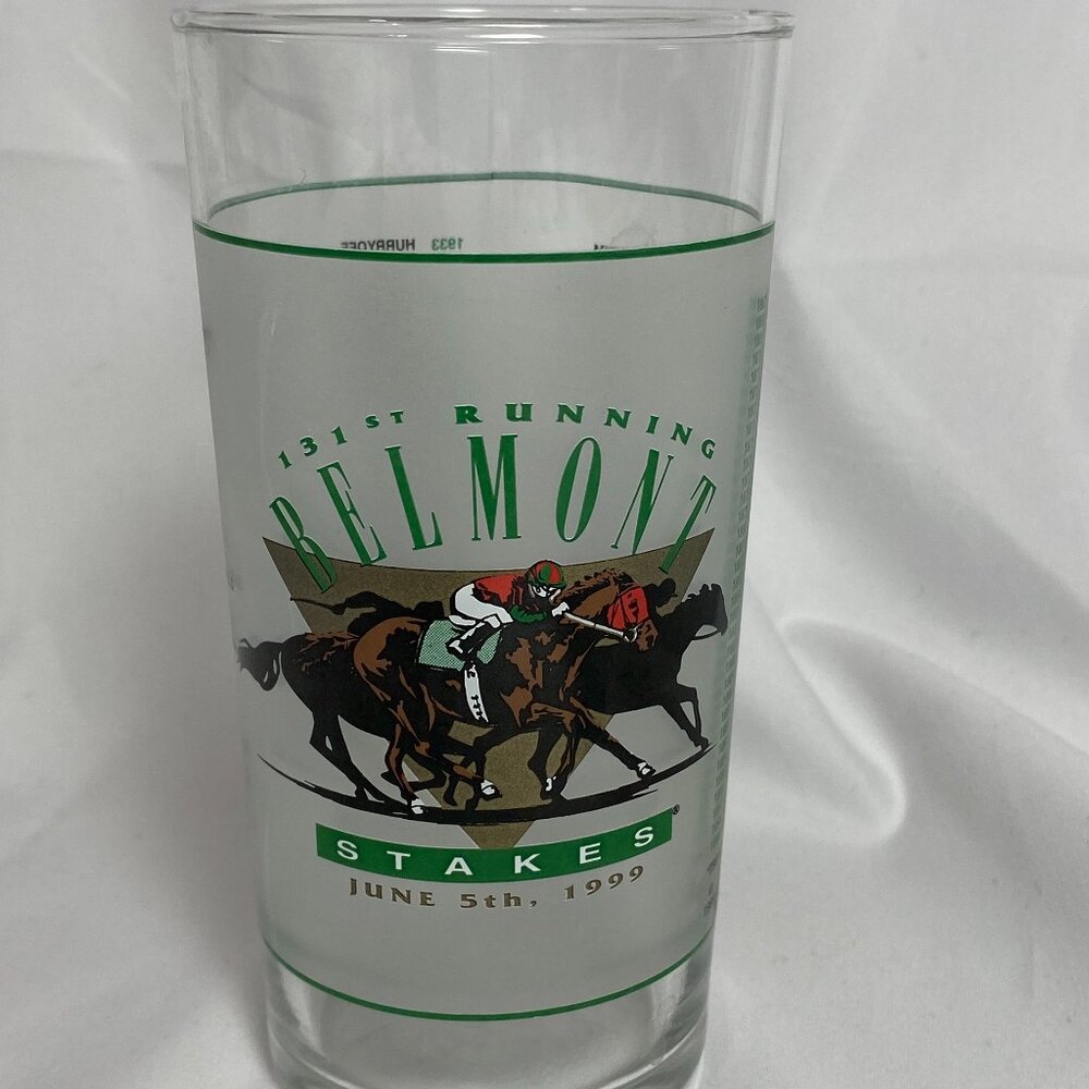 VNTG Belmont Stakes Saratoga Spgs 1999 Commemorative 12oz Mint Julep Glass NEW